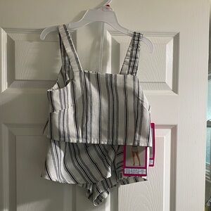 Junior XS Striped Sleeveless Top and Shorts Set